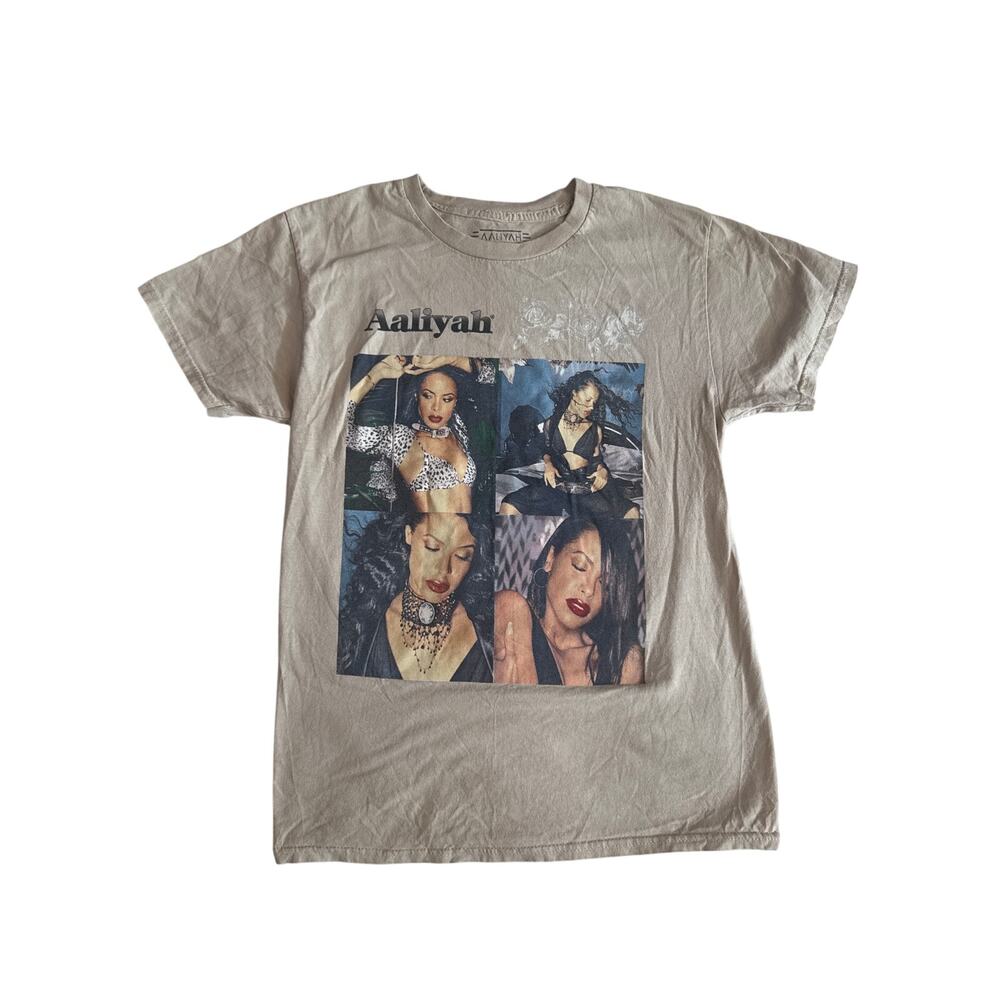 Tan Singer Aliyah Cotton Tee Shirt Small